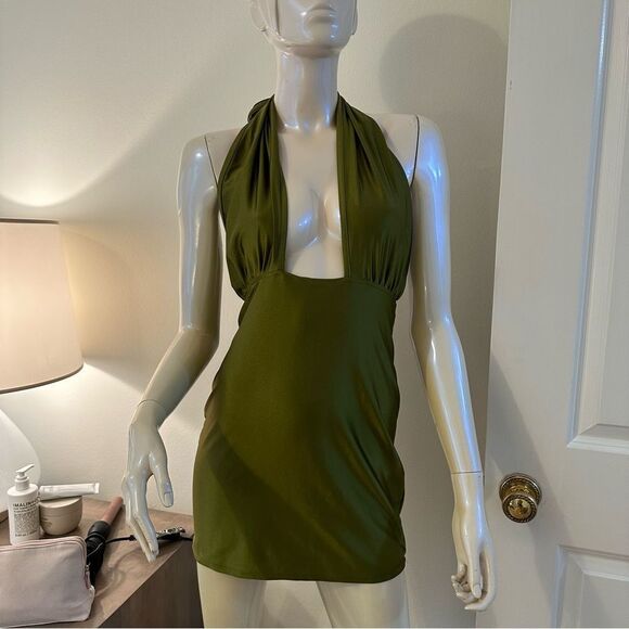 Bailey Rose Green Halter Backless Dress - Picture 7 of 7